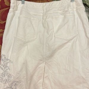 Ann Taylor loft, white denim skirt